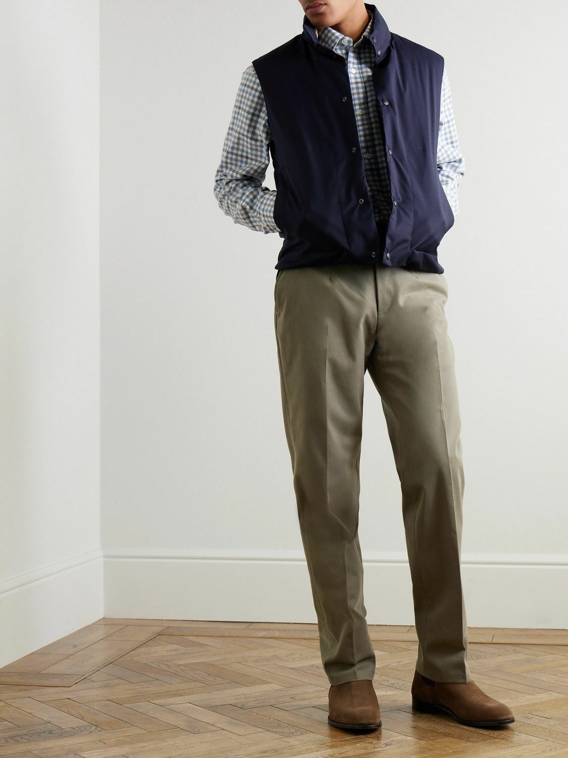 Purdey - Straight-Leg Cotton-Blend Twill Trousers - Brown