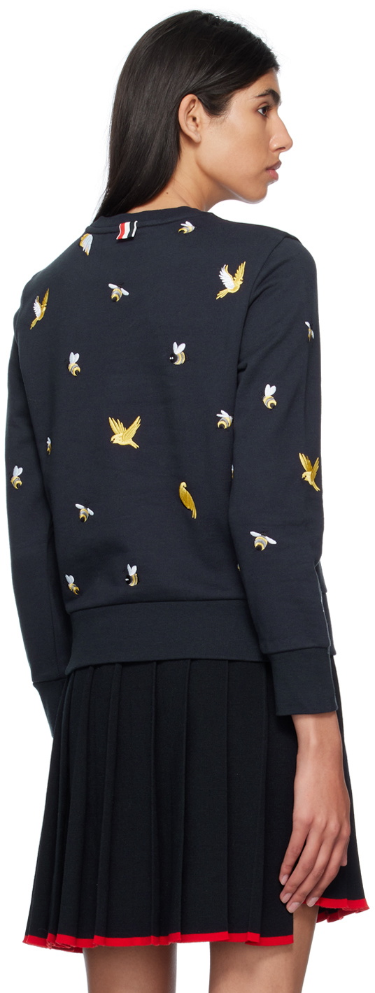 Thom Browne Navy Crewneck Sweatshirt