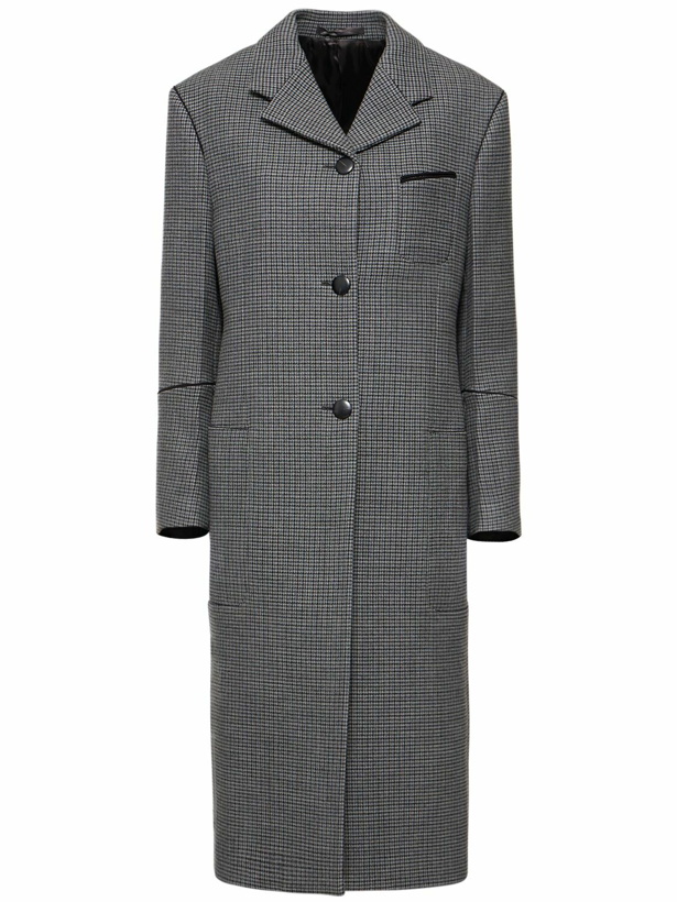 Photo: FERRAGAMO Double Breasted Wool Houndsthooth Coat