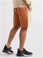 Malbon Golf - Logo-Embroidered Colour-Block Cotton-Blend Jersey Drawstring Shorts - Brown