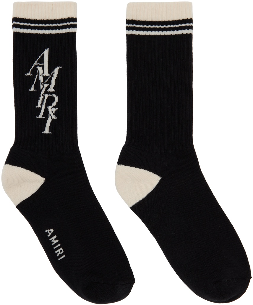 Photo: AMIRI Black Stack Logo Socks