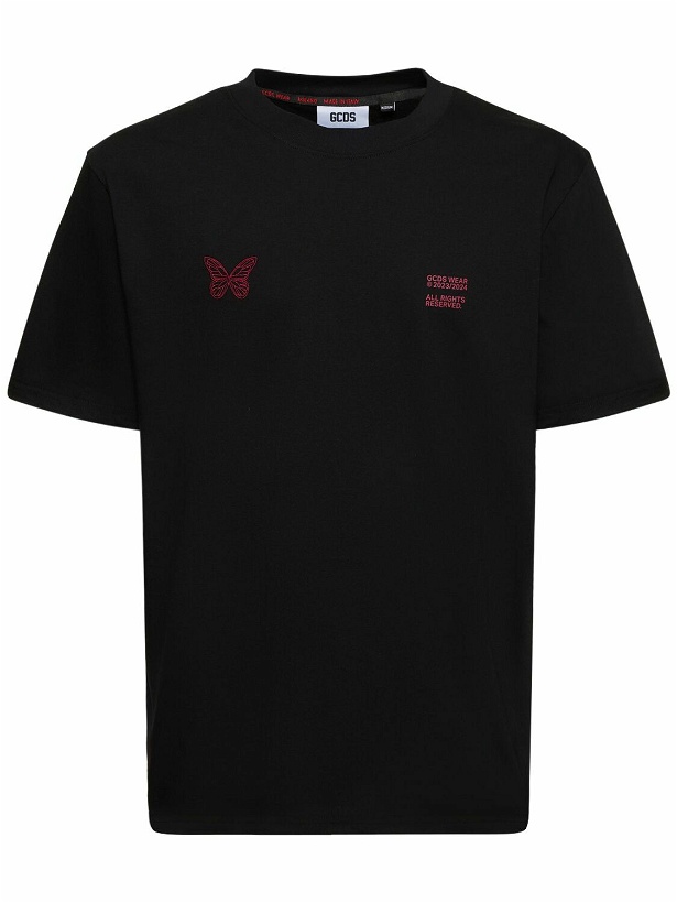Photo: GCDS - Butterfly Logo Embroidery Cotton T-shirt