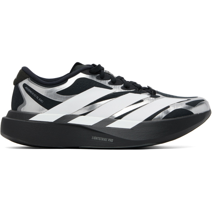 Photo: adidas Originals Black & Silver Adizero EVO SL EXO Sneakers