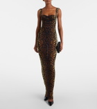 Alex Perry Leopard-print mesh gown