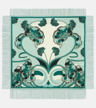 La DoubleJ Fringed printed silk twill scarf
