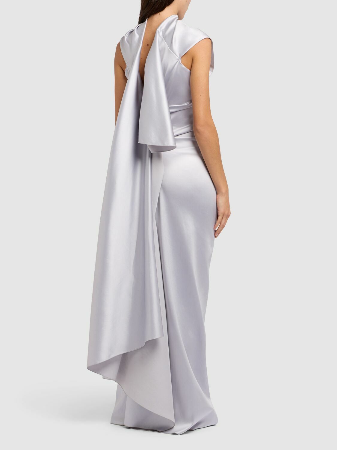 ワンピース SPORTMAX ABADAN1234 - Fitted dress with draping SPORTMAX Abadan1234 Draped Satin Long Dress Sportmax
