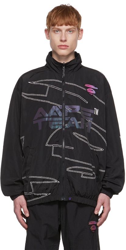 Photo: AAPE by A Bathing Ape Black Polyester Reversible Jacket