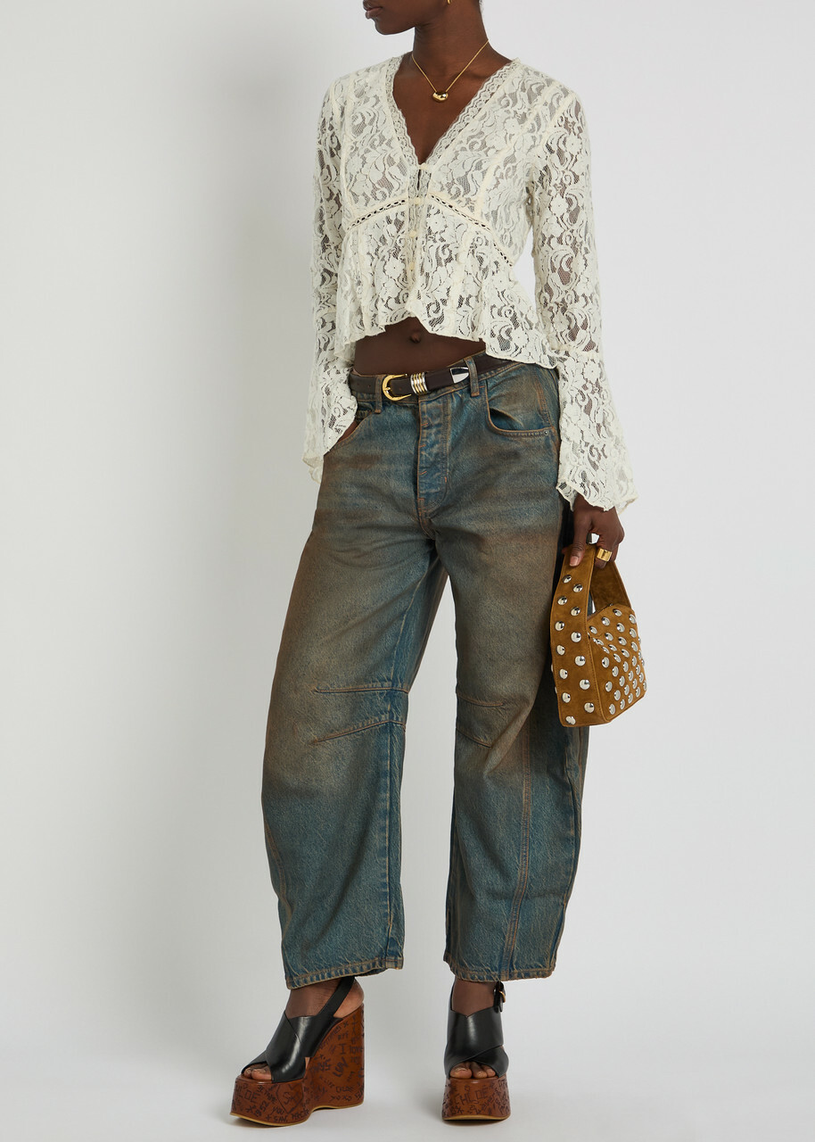 Free People Good Luck Barrel-leg Jeans Denim