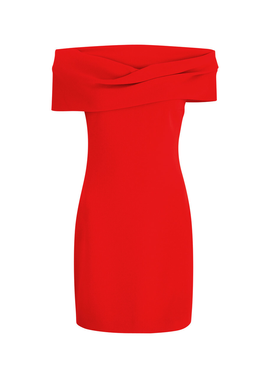 Solace London Neve Off-the-shoulder Mini Dress Red