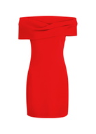 Solace London Neve Off-the-shoulder Mini Dress Red