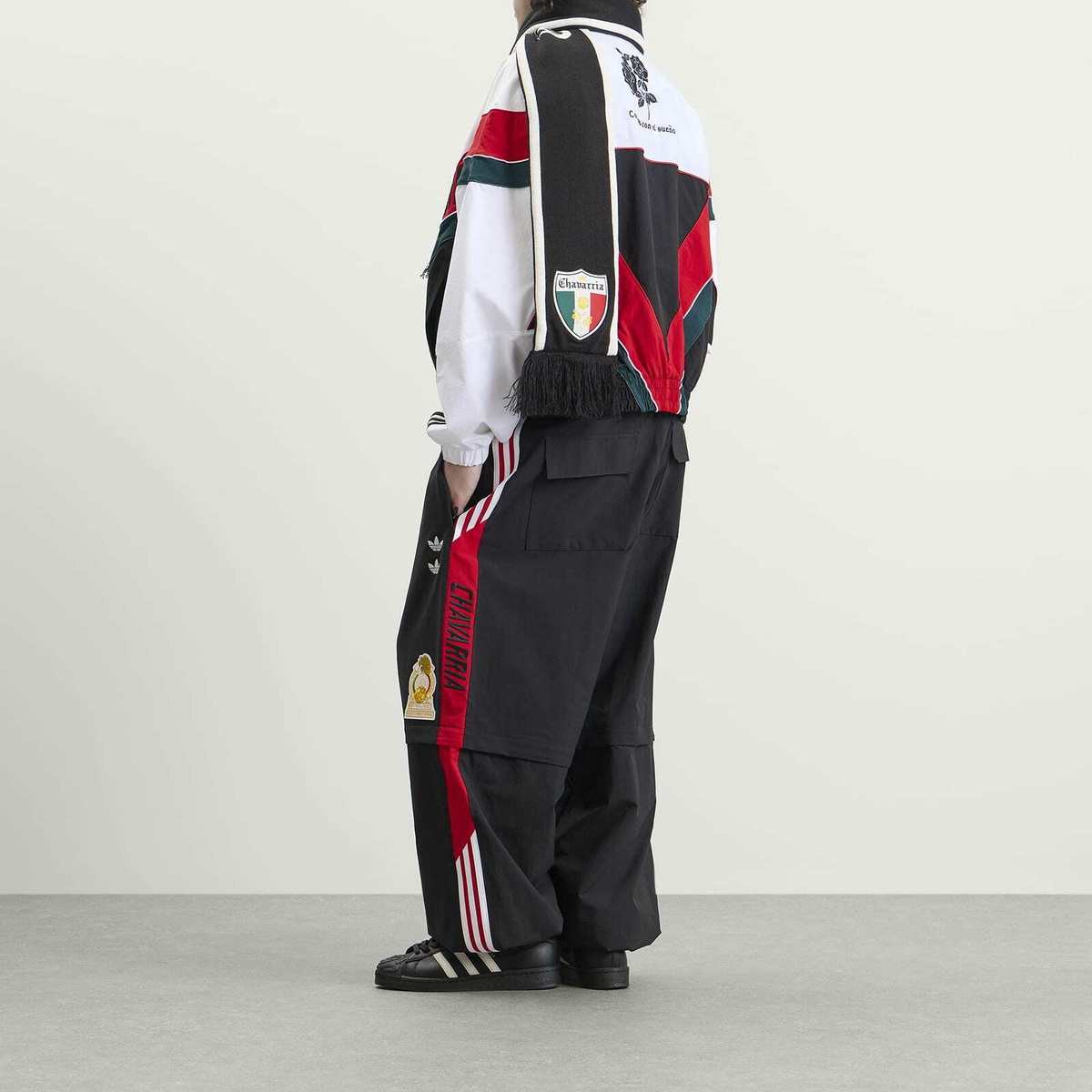 Adidas x Willy Chavarria Scarf in Black/Better Scarlet/Collegiate Green 