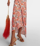 Rabanne Gathered paisley jersey midi dress