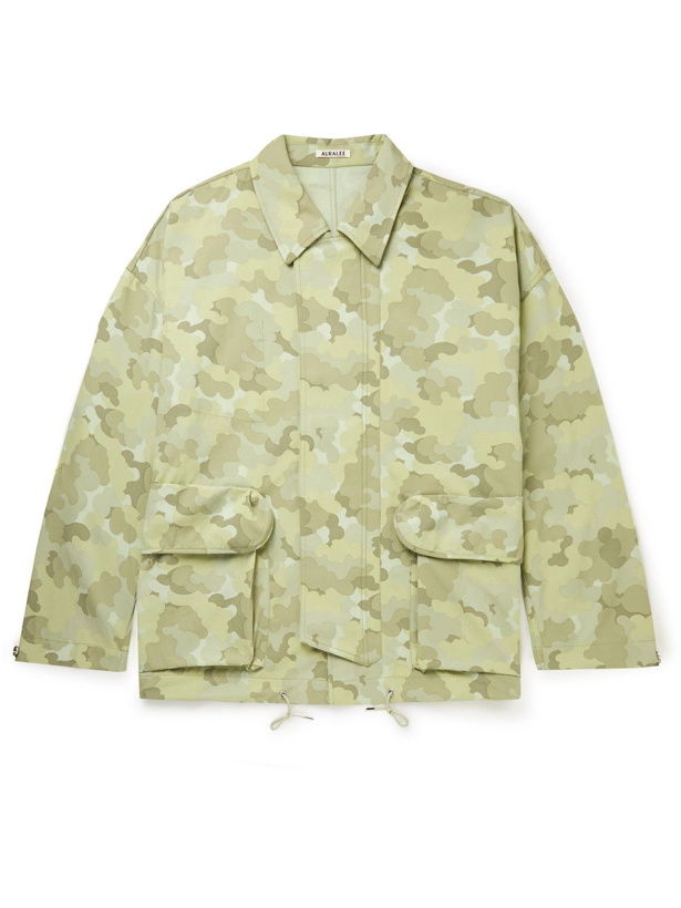 Photo: Auralee - Camouflage-Print Cotton-Gabardine Blouson Jacket - Green