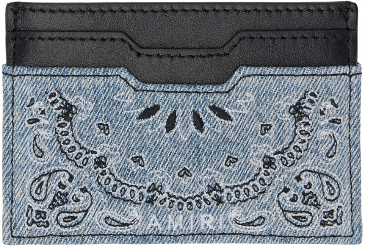 Photo: AMIRI Black & Blue Embroidered Card Holder
