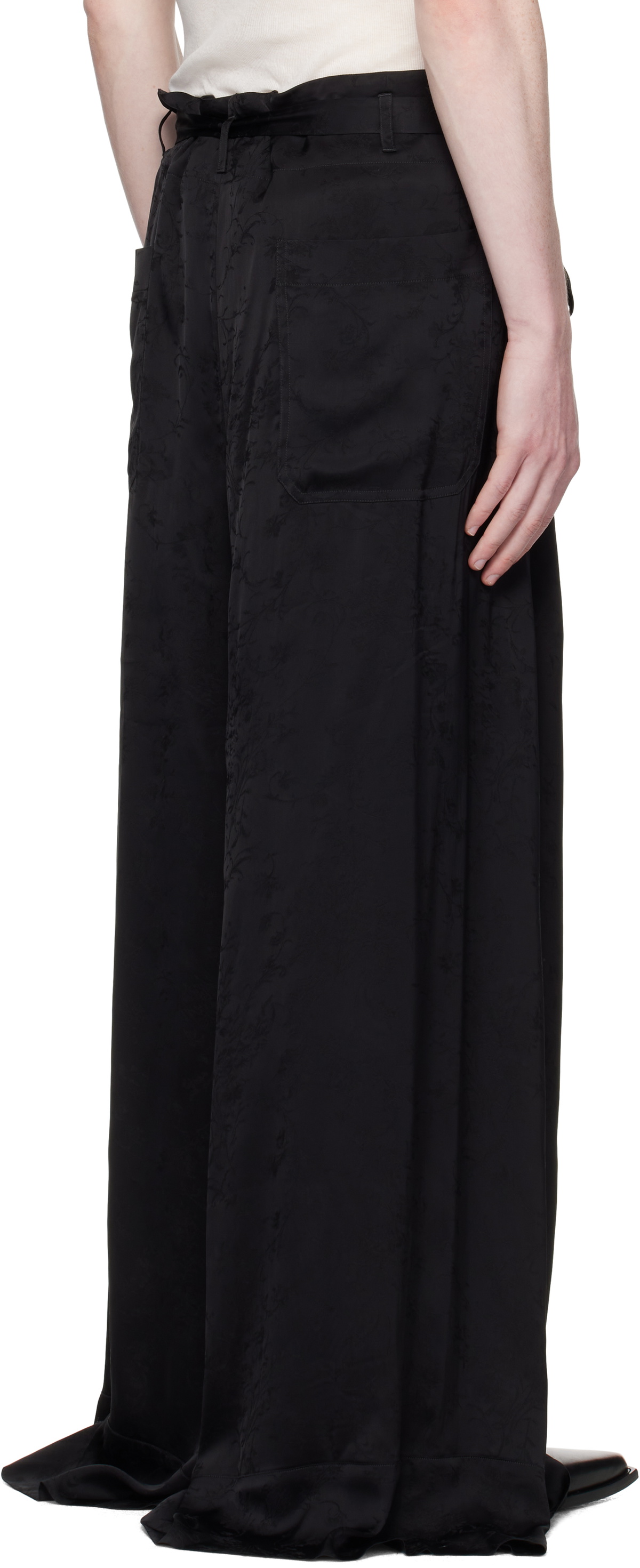 Ann Demeulemeester Black Bruse Wide Lounge Pants