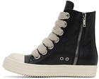 Rick Owens Black Zip Sneakers