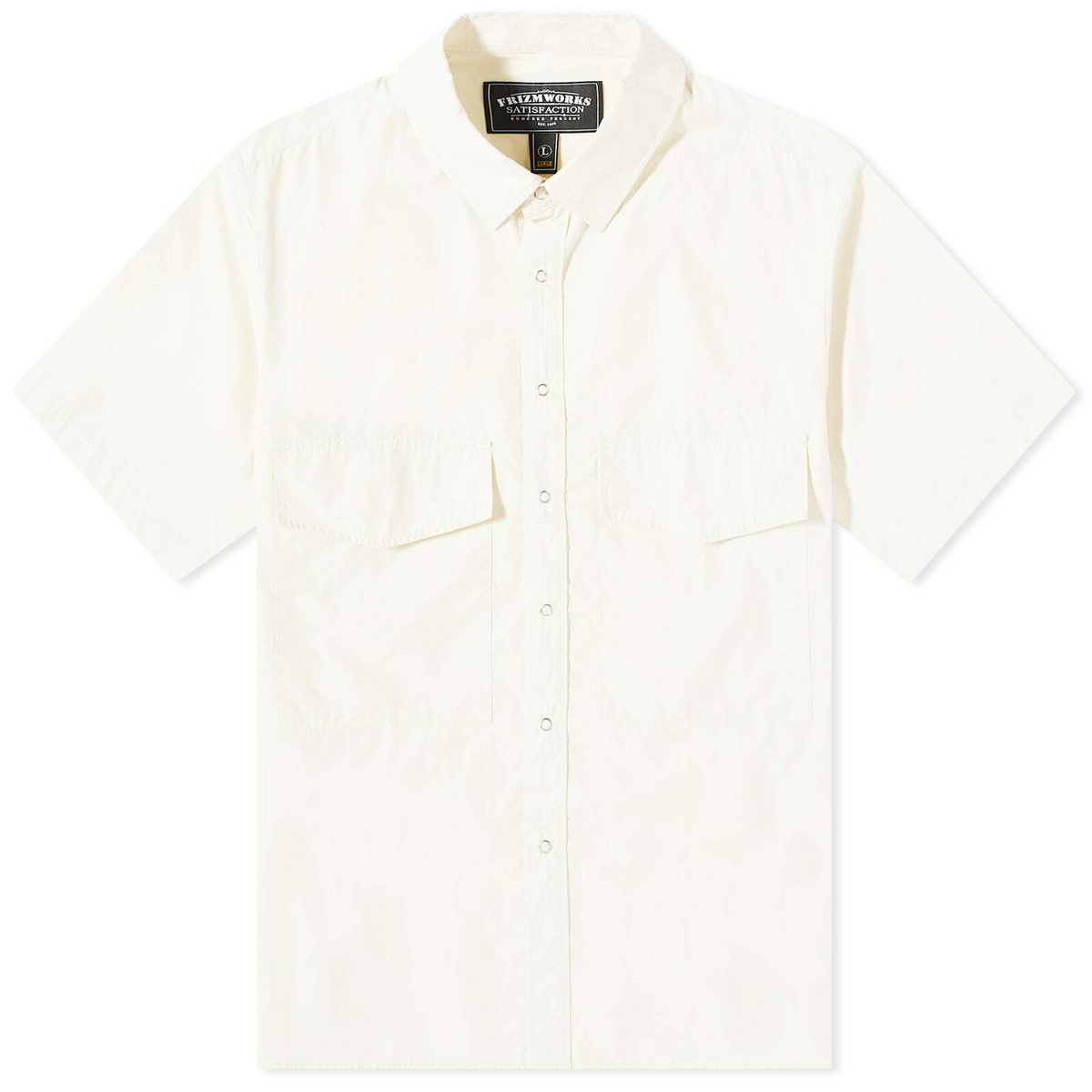 FrizmWORKS Men's Double Pocket Short Sleeve Shirt in Cream FrizmWORKS