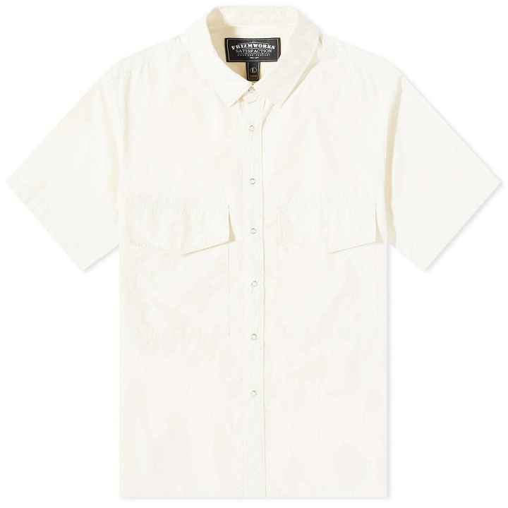 Photo: FrizmWORKS Men's Double Pocket Short Sleeve Shirt in Cream