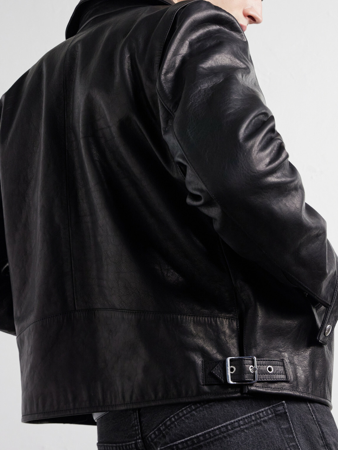 TOTEME - Distressed Leather Jacket - Black