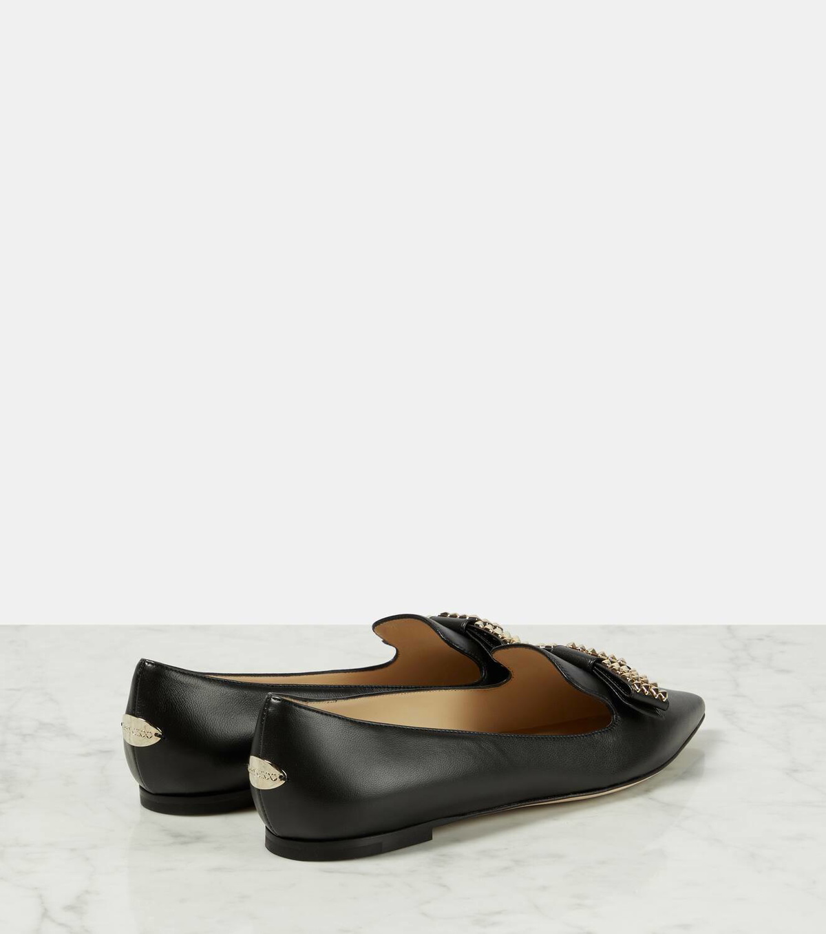 Jimmy Choo Gala embellished leather ballet flats