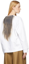 MM6 Maison Margiela White Printed Hair Sweatshirt