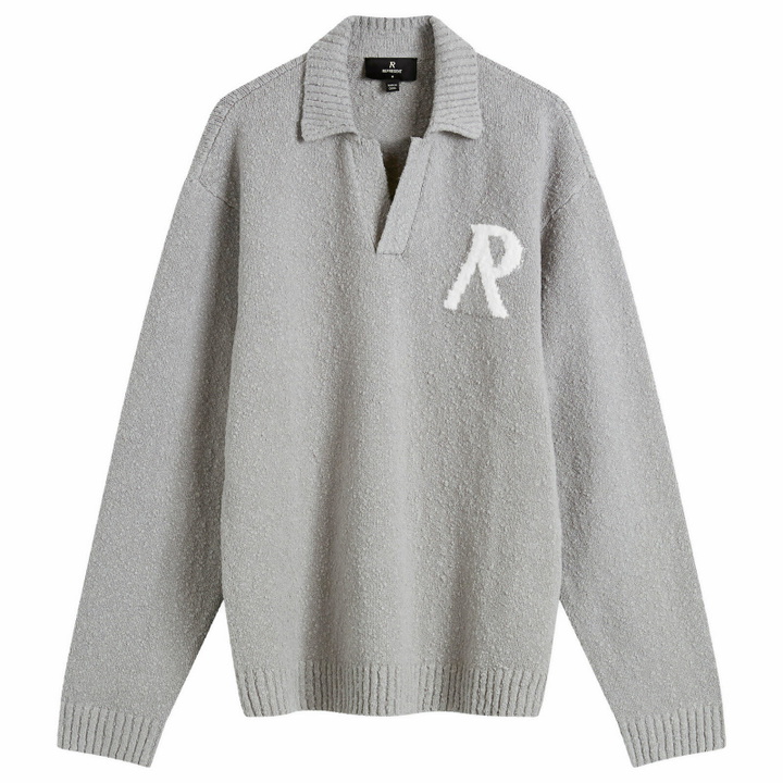 Photo: Represent Men's Knitted Boucle Knit Polo in Grey
