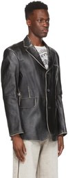 Eytys Black Leather Cameron Blazer