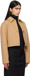 BOSS Beige Herringbone Virgin Wool Jacket