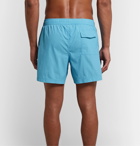 Ermenegildo Zegna - Mid-Length Logo-Embroidered Swim Shorts - Blue