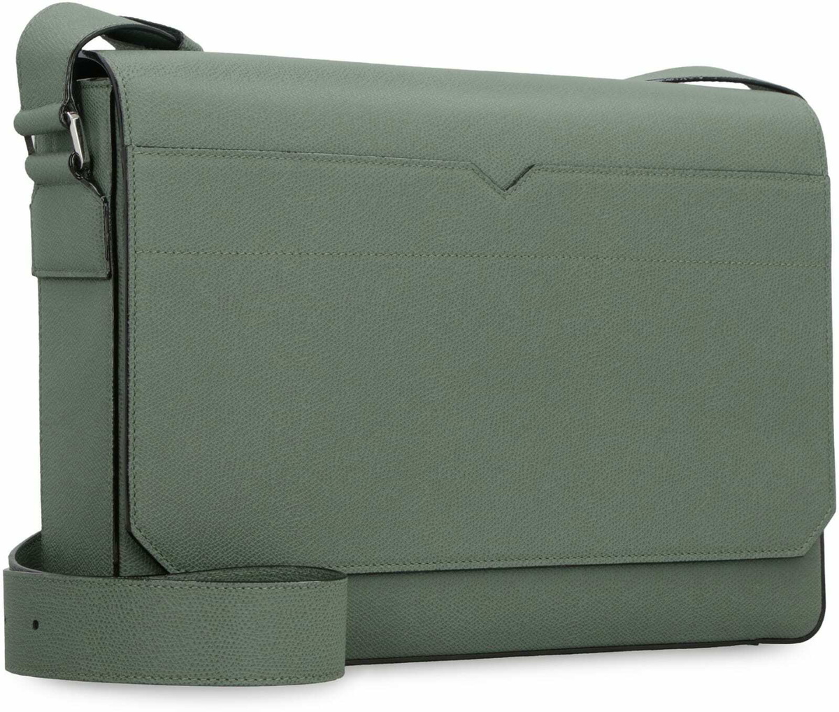 Valextra V-line Leather Messenger Bag Valextra