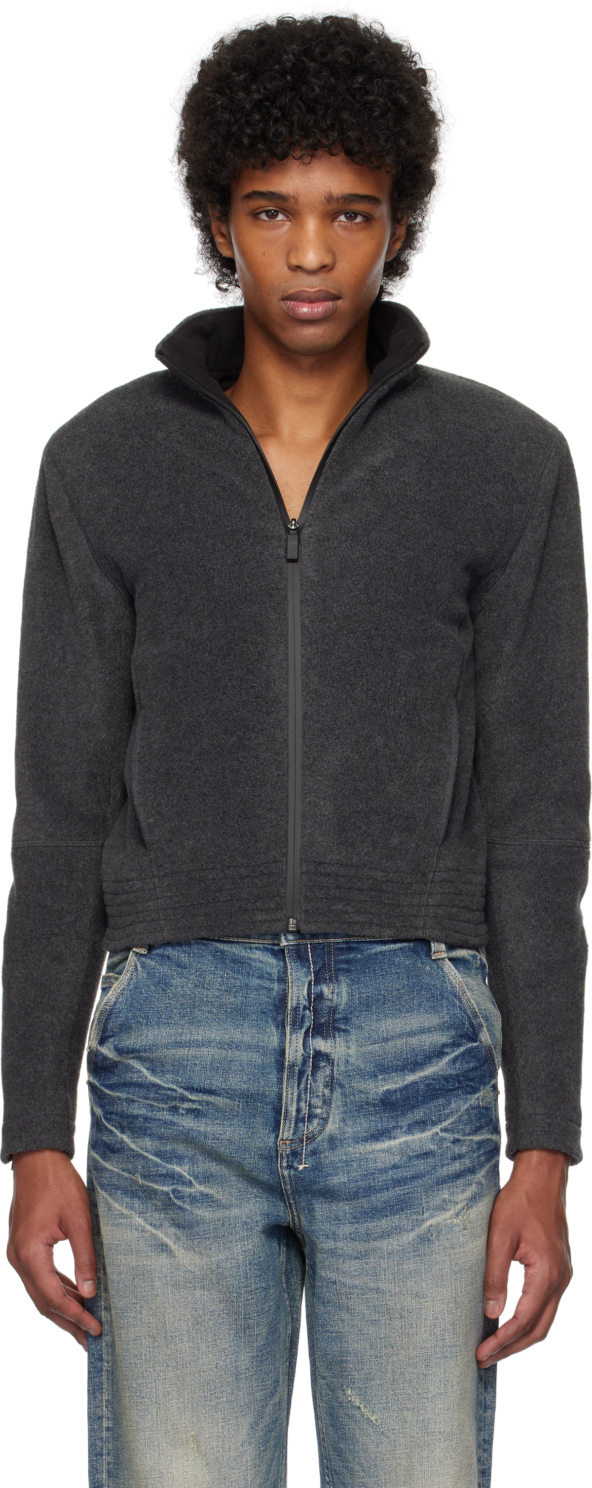 Fax Copy Express Gray Tight Fleece-Lined Hoodie Fax Copy Express
