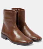 Lemaire Piped Zipped leather ankle boots
