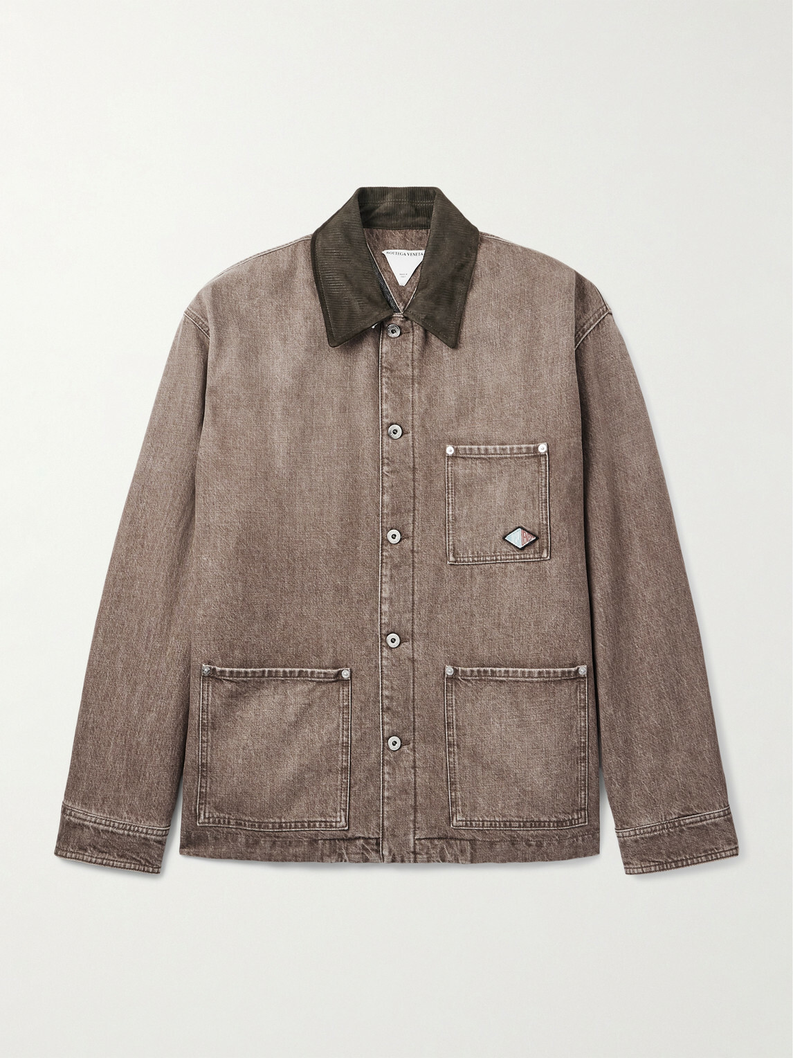 Bottega Veneta - Logo-Appliquéd Suede-Trimmed Denim Jacket - Brown