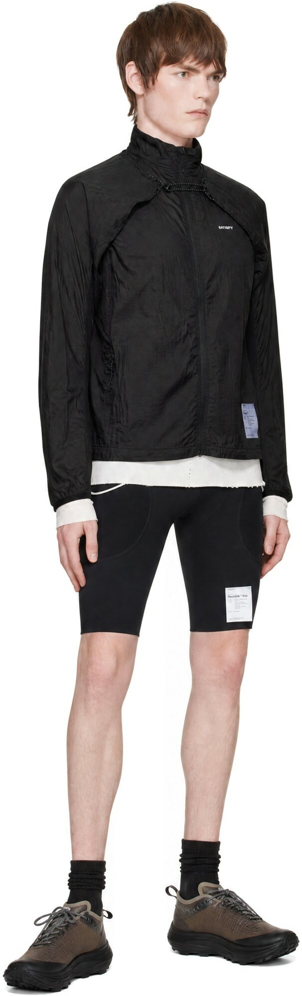 Satisfy Black Rippy Modular Windbreaker Jacket