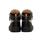 Giuseppe Zanotti Black and Gold May London Kokis High-Top Sneakers