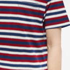 Beams Plus Men's Multi Stripe Pocket T-Shirt in Blue