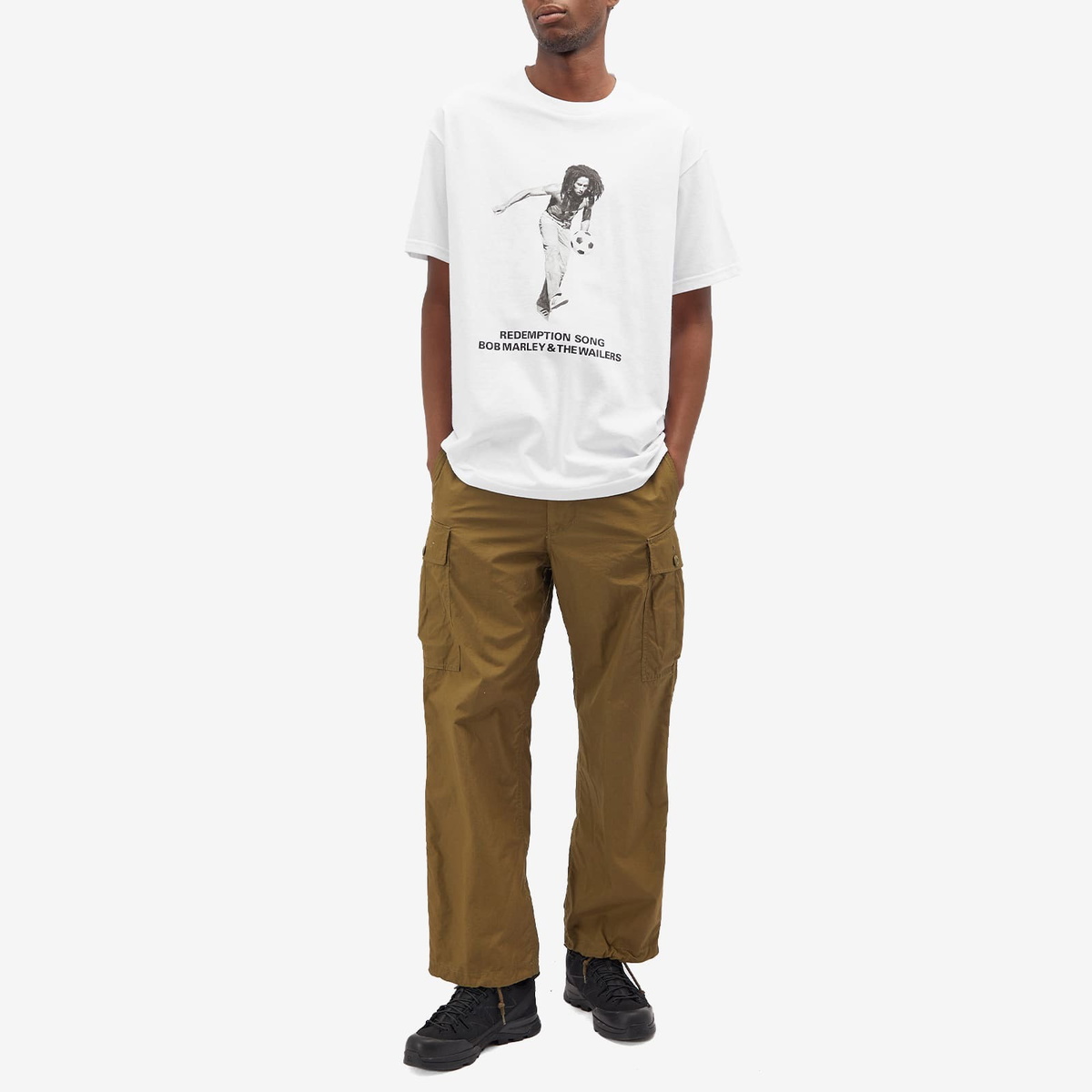 Wacko Maria Men's x Bob Marley Type-4 T-Shirt in White Wacko