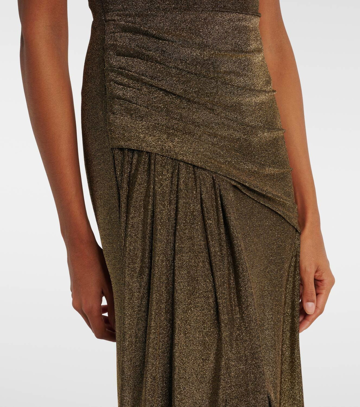 Diane von Furstenberg Rafael asymmetric lamé maxi dress