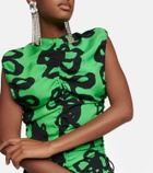 Christopher Kane - Printed ruched jersey midi dress