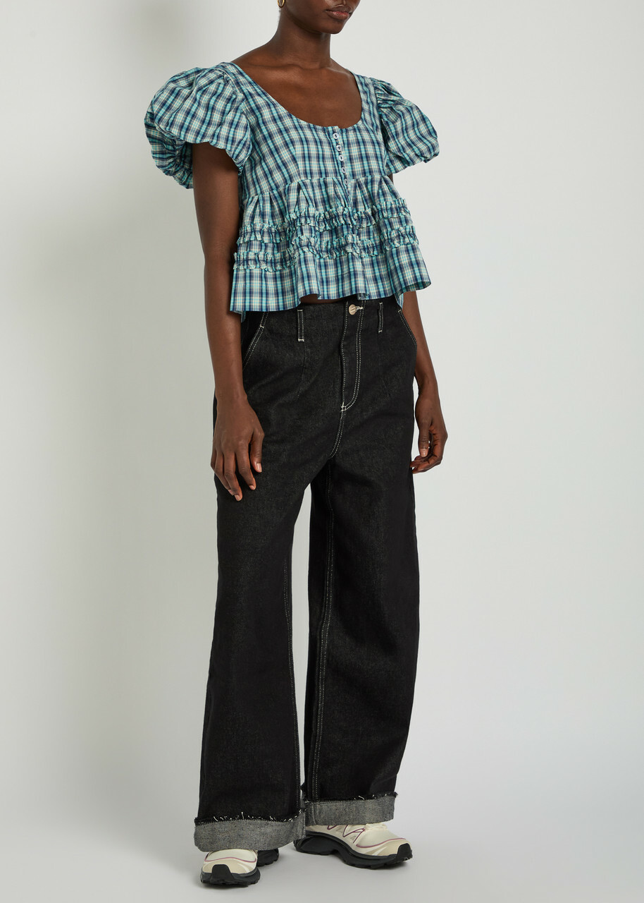 Damson Madder Summer Joy Cotton Blouse Blue