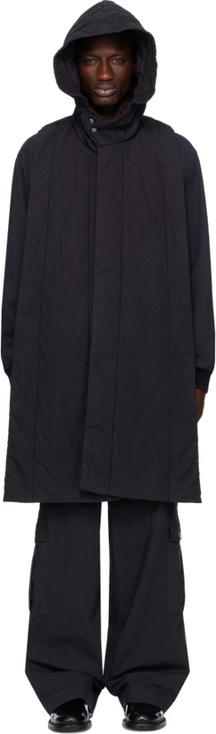 Photo: Dries Van Noten Navy Hooded Cotton Vest
