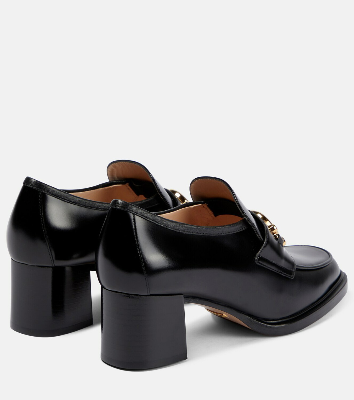 Gucci leather loafer sales pumps