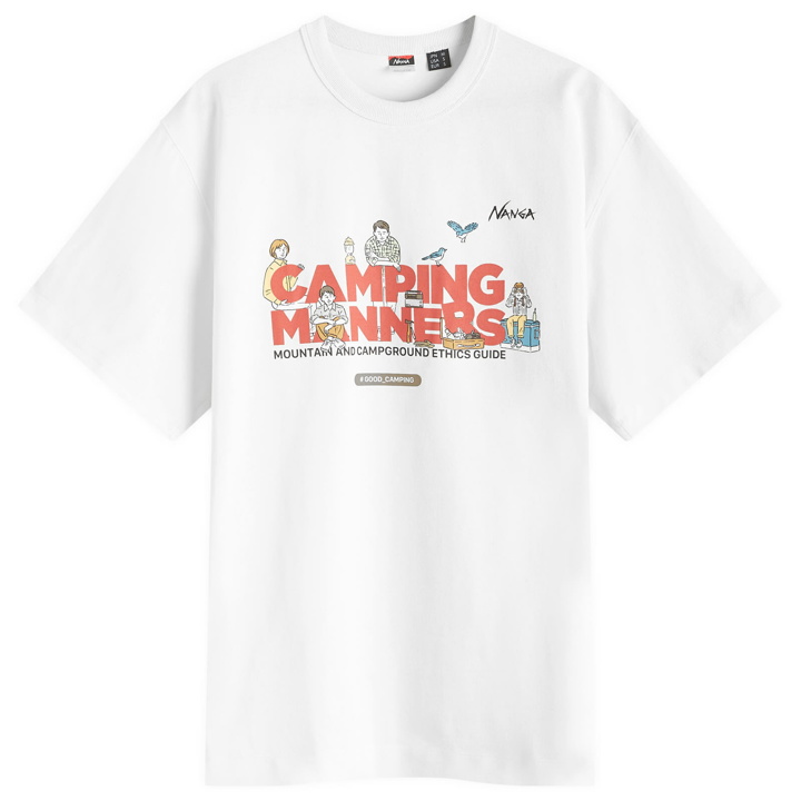 Photo: Nanga Men's Eco Hybrid Camping Manners T-Shirt in White