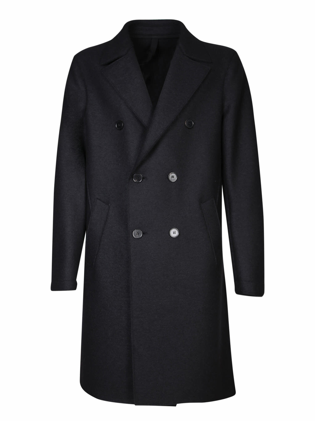 Harris Wharf London Oversized Double-breasted Black Wool Coat