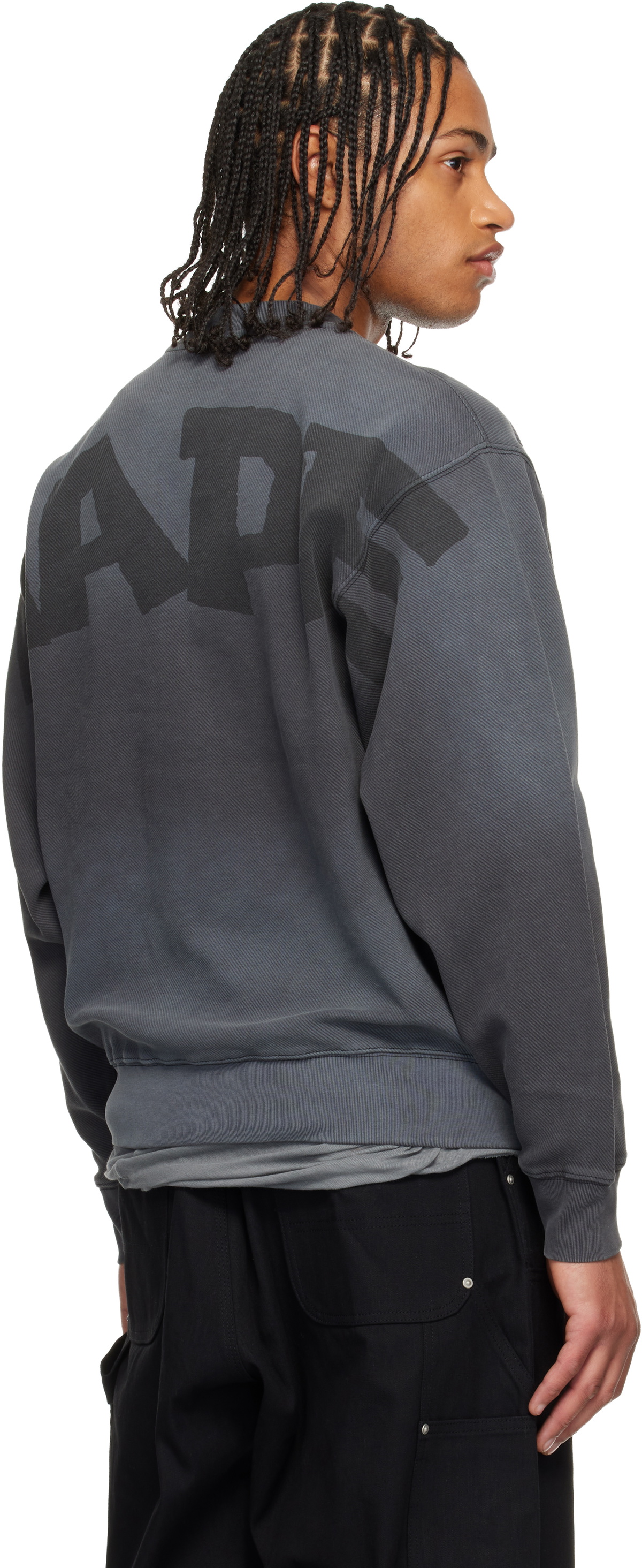 AAPE by A Bathing Ape Gray Moonface Crew Neck Sweatshirt