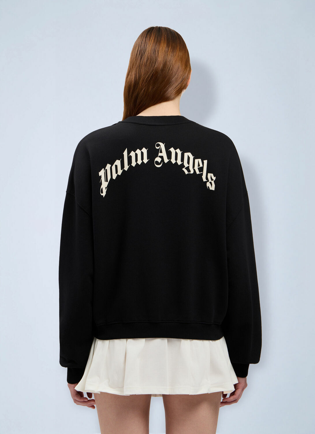 Palm Angels Curved Logo Crop Sweatshirt