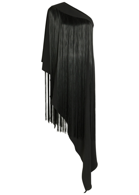 Photo: The New Arrivals Ilkyaz Ozel Angelica Fringed Woven Maxi Dress Black