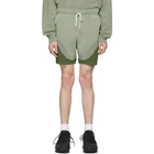 John Elliott Green Loose Stitch Shorts