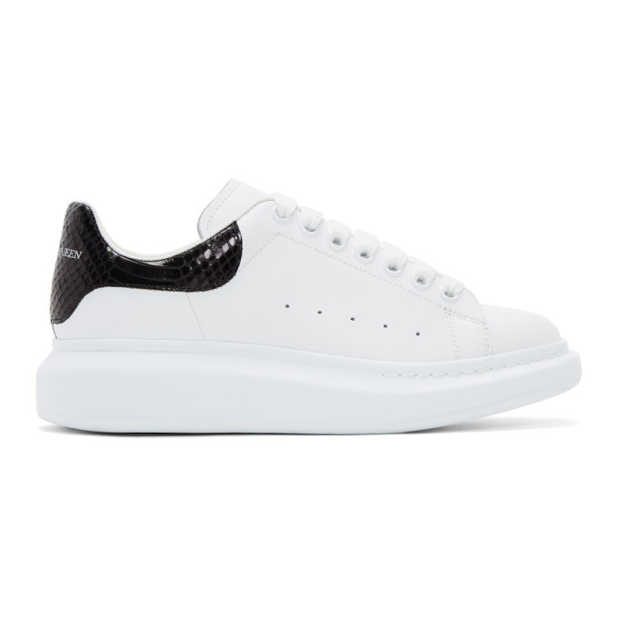 Photo: Alexander McQueen SSENSE Exclusive White and Black Python Oversized Sneakers