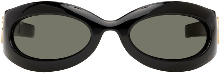 Photo: Gucci Black Oval Sunglasses